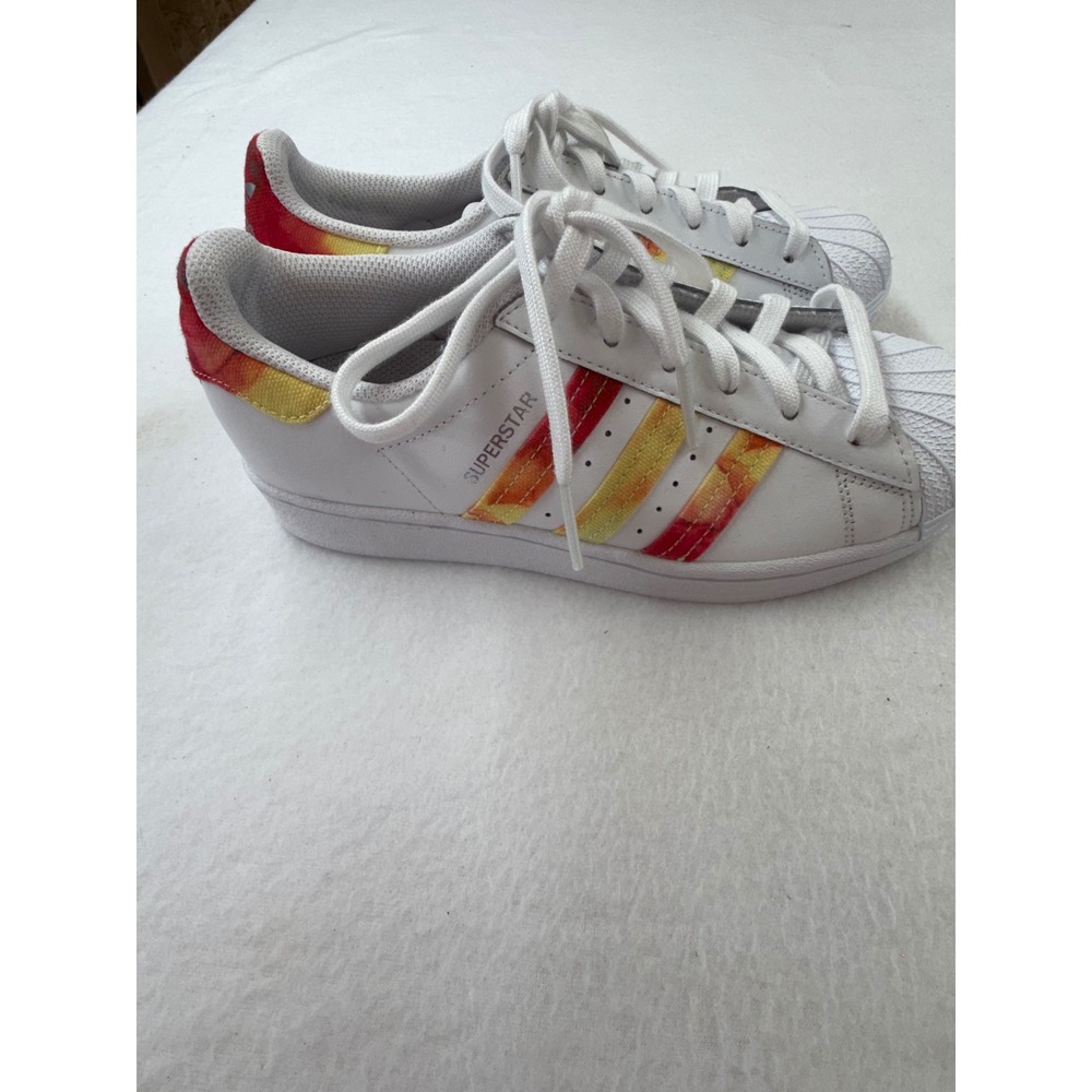 Adidas Superstar White Tie Dye Sunset Stripes Sneakers FY7250 Womens 5.5